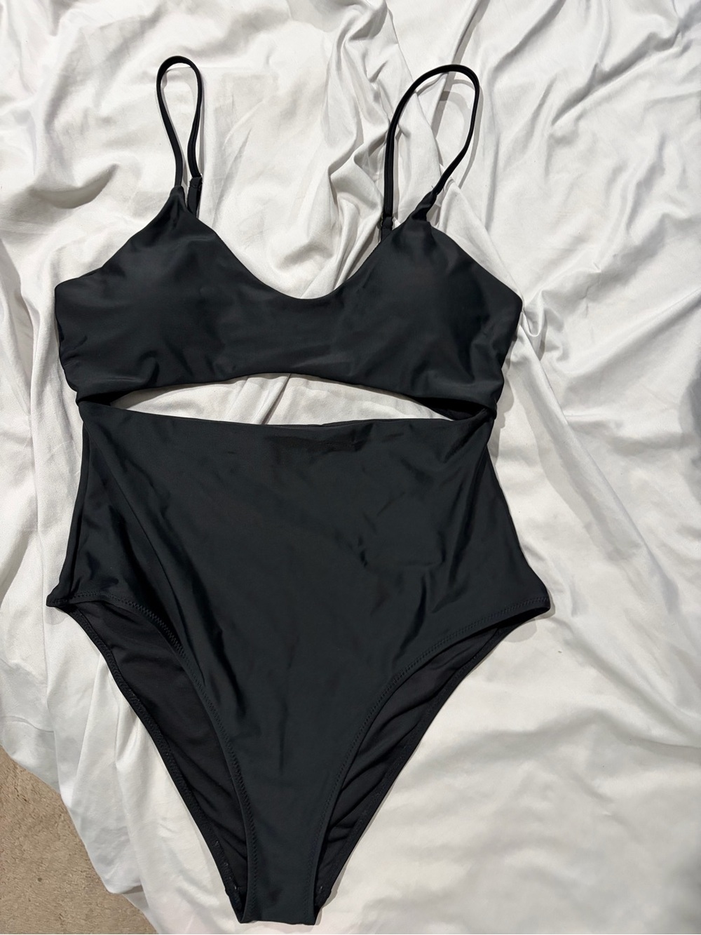 Forever 21 Black Cutout One-Piece Swimsuit